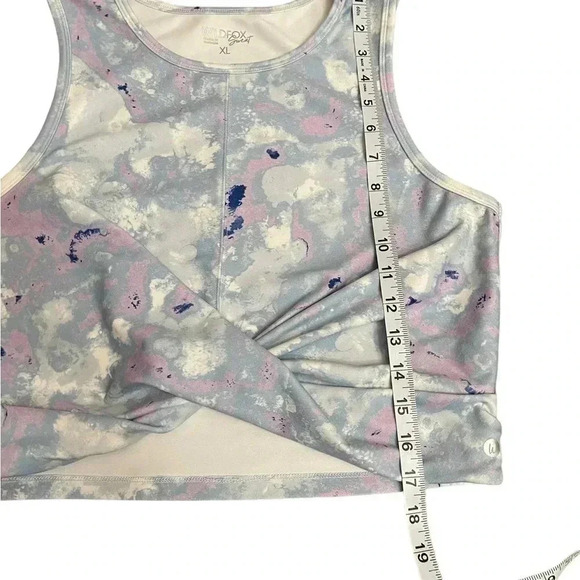 Wildfox Sweat Twisted Long Crop Top Marble Blue Pastel Pink Blue Womens Size XL - Picture 10 of 11